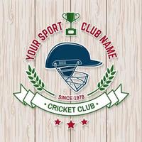 Cricket Club Patch oder Aufkleber. Vektor. konzept für hemd, druck, stempel oder t-stück. Vorlagen für Sportverein. vektor