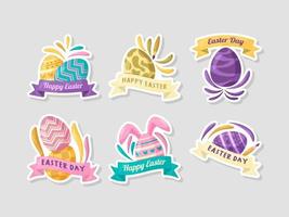 buntes ostern-sticker-set vektor