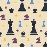 Nahtloses Muster mit mehrfarbigen Schachfiguren. vektor