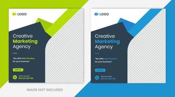 abstrakt företags sociala medier post designmall med kreativa former banner vektor