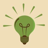 tänk grön glödlampa idékoncept för miljövänliga metoder för innovation vektor