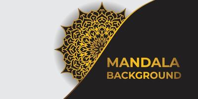 Luxus-Mandala-Hintergrunddesign mit goldenem Farbmuster. vektor