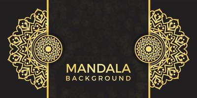 goldener Luxus-Mandala-Vektor-Kunst-Hintergrund vektor