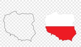 vektor karta och flagga för Polen