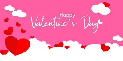 Happy Valentines Day Grußkarte mit großem Herzen in der Mitte. romantischer geschenkhintergrund. Vektor-Illustration. vektor