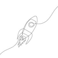 raket. handritad illustration. linjekonst. vektor