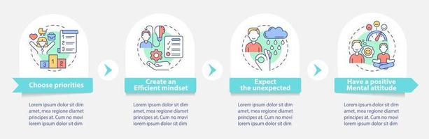 balanserade liv tips rund infographic mall. hälsosamma vanor. datavisualisering med 4 steg. process tidslinje info diagram. arbetsflödeslayout med linjeikoner. otaliga pro-fet, vanliga typsnitt som används vektor