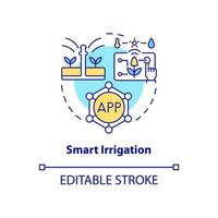 smart bevattning koncept ikon. hemautomation enhet abstrakt idé tunn linje illustration. gårdsautomation. isolerade konturritning. redigerbar linje. arial, otaliga pro-bold typsnitt som används vektor