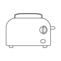 Toaster-Umrissvektorsymbol. dünne Linie Zeichen isoliert auf weißem Hintergrund. Illustration für Webdesign. Kleingerät für die Küche. Haushaltswerkzeug-Symbol. Ausrüstung für die Zubereitung von Speisen vektor