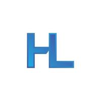 h- und l-Logo auf weißem Hintergrund. vektor
