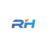 r- und h-Logo auf weißem Hintergrund. vektor