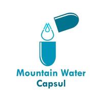 bergwasserkapsel-logo-design-schablonenillustration. es gibt Bergwasser und Kapsel. Dies ist gut für Medizin, Fabrik, Industrie, Bildung usw vektor