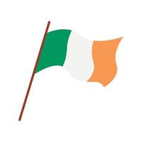 viftande Irlands flagga isolerad på vit bakgrund. platt vektor illustration