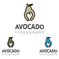 Avocado frisches Obst Logo Design kreative Illustrationsvorlage vektor