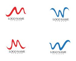 W m brevvåg Logo mall vektor illustration