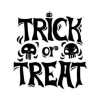 trick or treat halloween gratulationskort. isolerad bakgrund. vektor
