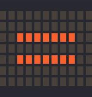 bokstavssymbol lika led orange färg och en mörk bakgrund, vektorillustration vektor