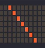 bokstavssymbol omvänt snedstreck ledde orange färg och en mörk bakgrund, vektorillustration vektor