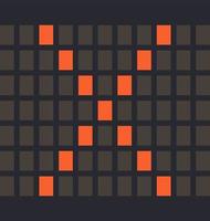 bokstavssymbol multiplicera led orange färg och en mörk bakgrund, vektorillustration vektor