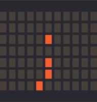 bokstav symbol semikolon led orange färg och en mörk bakgrund, vektorillustration vektor