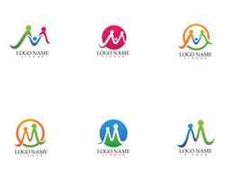 W m-Buchstabewelle Logo Template-Vektorillustration vektor