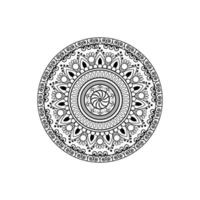 svart och vit rund etnisk mandala, vektorillustration på vit bakgrund. kan användas för målarbok, gratulationskort, telefonfodraltryck, etc. islam, arabiska, pakistan, marockanska, turkiska motiv. vektor