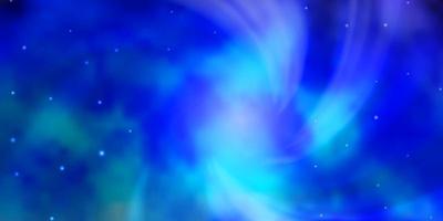 hellrosa, blauer Vektorhintergrund mit kleinen und großen Sternen. vektor