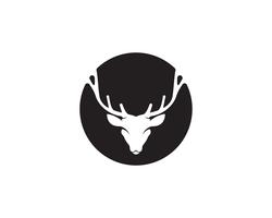 Huvud hjortdjur logo svart silhouete ikoner vektor