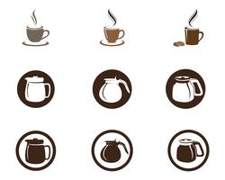 Kaffeetasse Logo Template-Vektorikonendesign vektor