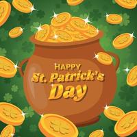 st. Patricks day pott med guld vektor