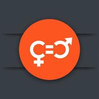 Geschlechtergerechtigkeitssymbol, rundes Piktogramm, Vektorillustration vektor