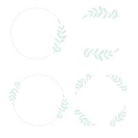 hand rita stil minimal blå blad krans för logotyp vektor