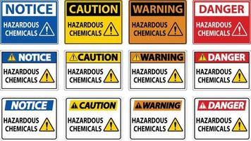Zeichen für gefährliche Chemikalien auf weißem Hintergrund vektor