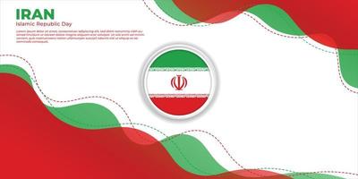 tag der islamischen republik der iranischen vektorillustration. rotes und grünes abstraktes Hintergrunddesign. vektor