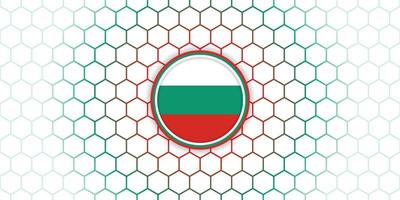 bulgarien emblem flagga vektorillustration med sexkantig bakgrund. vektor