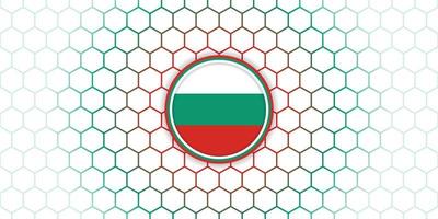 Bulgarien-Emblem-Flaggen-Vektorillustration mit sechseckigem Hintergrund. vektor