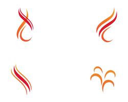 Feuerflammen-Naturlogo und Symbolikonenschablone vektor