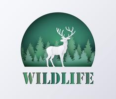 World Wildlife Day med hjort i skogen vektor