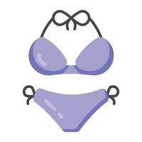 bikini platt redigerbar ikon, strandtillbehör vektor