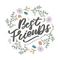 beste freundin für immer freundschaftstag seelenschwester mit herz schriftzug design beste freundin forewer bff besties vektor