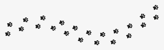 Hunde- oder Katzenabdruckvektor, Pfotenabdruckvektor. hunde spuren. Pfotenvektor-Fußspurdruck auf weißem Hintergrund vektor