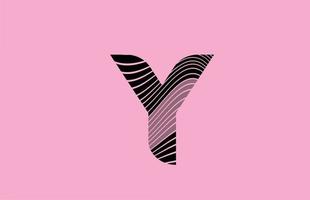 schwarzes buchstabe y-logo-design-symbol mit rosa hintergrund. kreative vorlage für unternehmen mit linien vektor