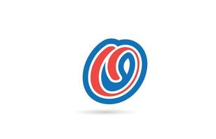 rot blau handschriftlich o Alphabet Buchstabe Logo Design-Ikone. kreative Vorlage für Unternehmen und Unternehmen vektor