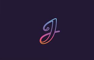 j-Alphabet-Buchstaben-Symbol-Logo-Design. kreative vorlage für unternehmen und unternehmen mit bunter linienfarbe vektor
