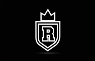 r-Alphabet-Buchstaben-Logo-Icon-Design mit Flügeln. kreative vorlage für geschäft und unternehmen in weiß und schwarz vektor