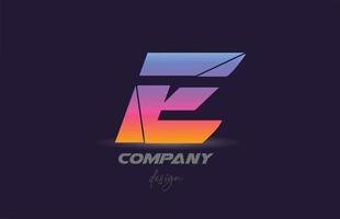 E-Alphabet-Buchstaben-Symbol-Logo mit geschnittenem Stil und farbenfrohem Design. kreative Vorlage für Unternehmen und Unternehmen vektor