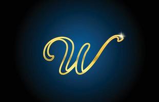 goldene linie w alphabet buchstabe logo icon design. kreative luxusvorlage für geschäft und unternehmen vektor