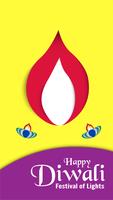 Diwali är festival av hinduiska ljus för inbjudningsbakgrund, webbbanner, reklam. Vektor illustration design i pappersskuren och hantverk stil.