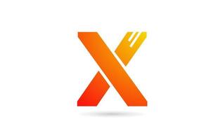 x Logo-Design-Ikone mit orangefarbenem Farbverlauf. kreative vorlage für unternehmen vektor