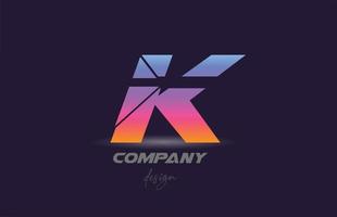 k-Alphabet-Buchstaben-Symbol-Logo mit geschnittenem Stil und farbenfrohem Design. kreative Vorlage für Unternehmen und Unternehmen vektor